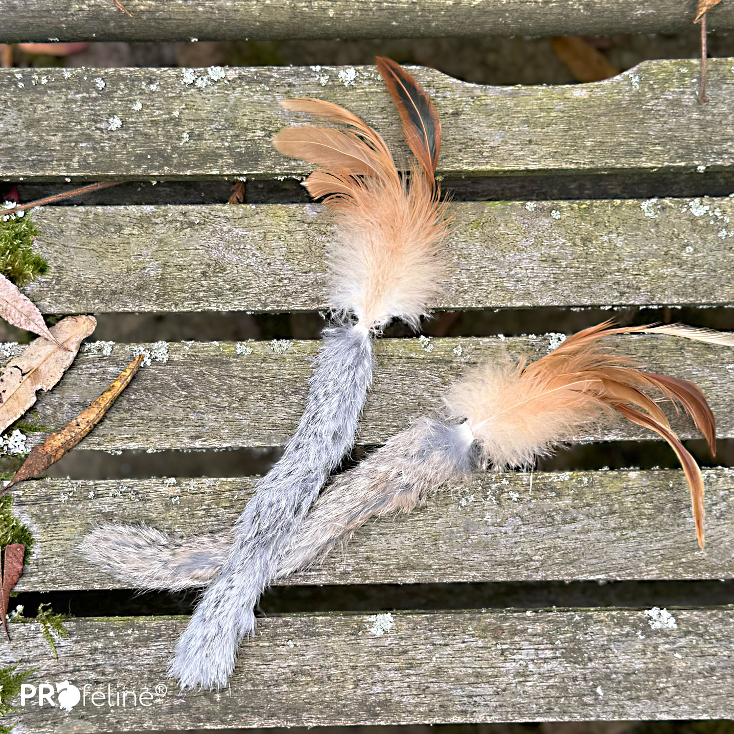 Furry Leek 2er Pack Katzenspielzeug Furry Leek Fell mit Federn