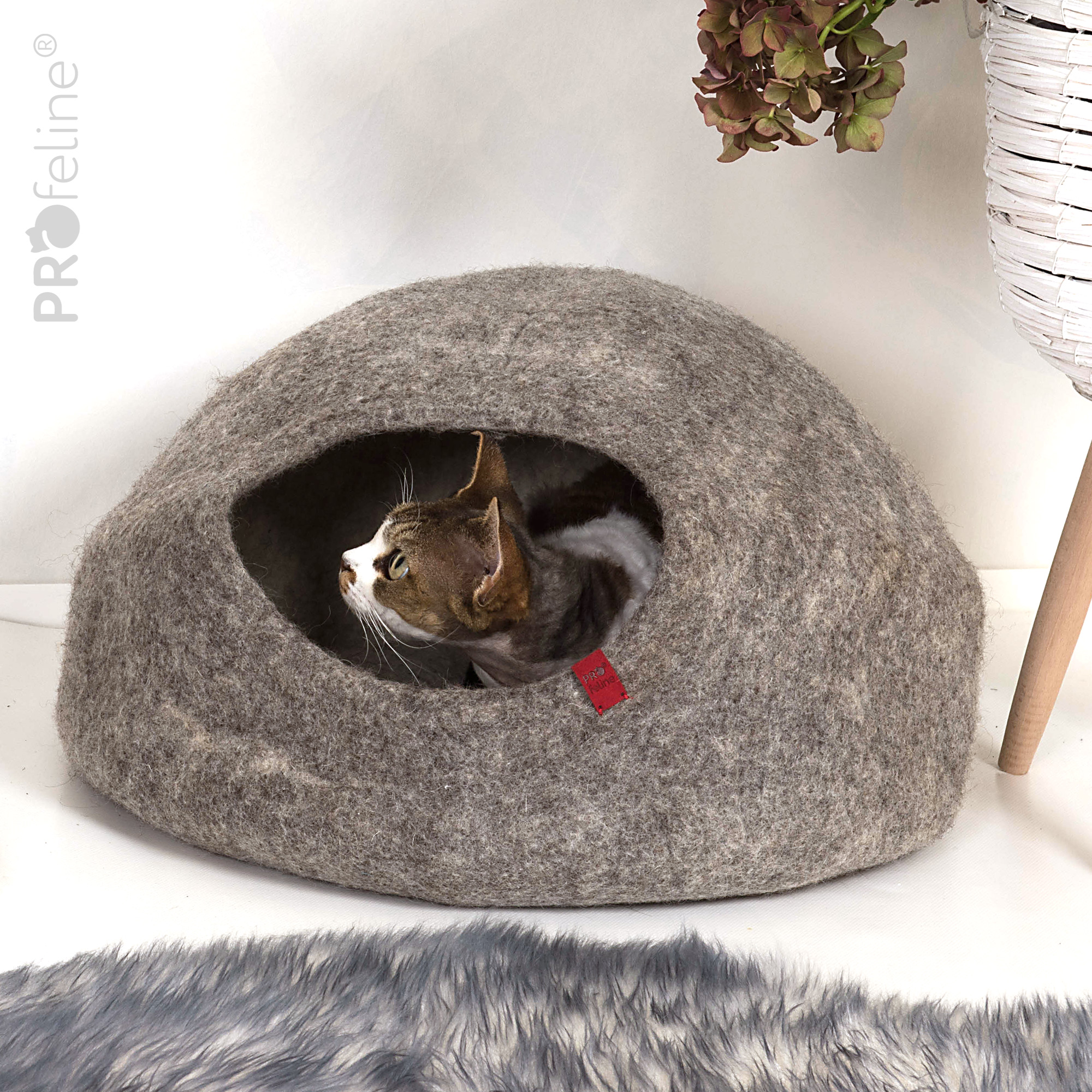 Filzhöhle für Katzen grau