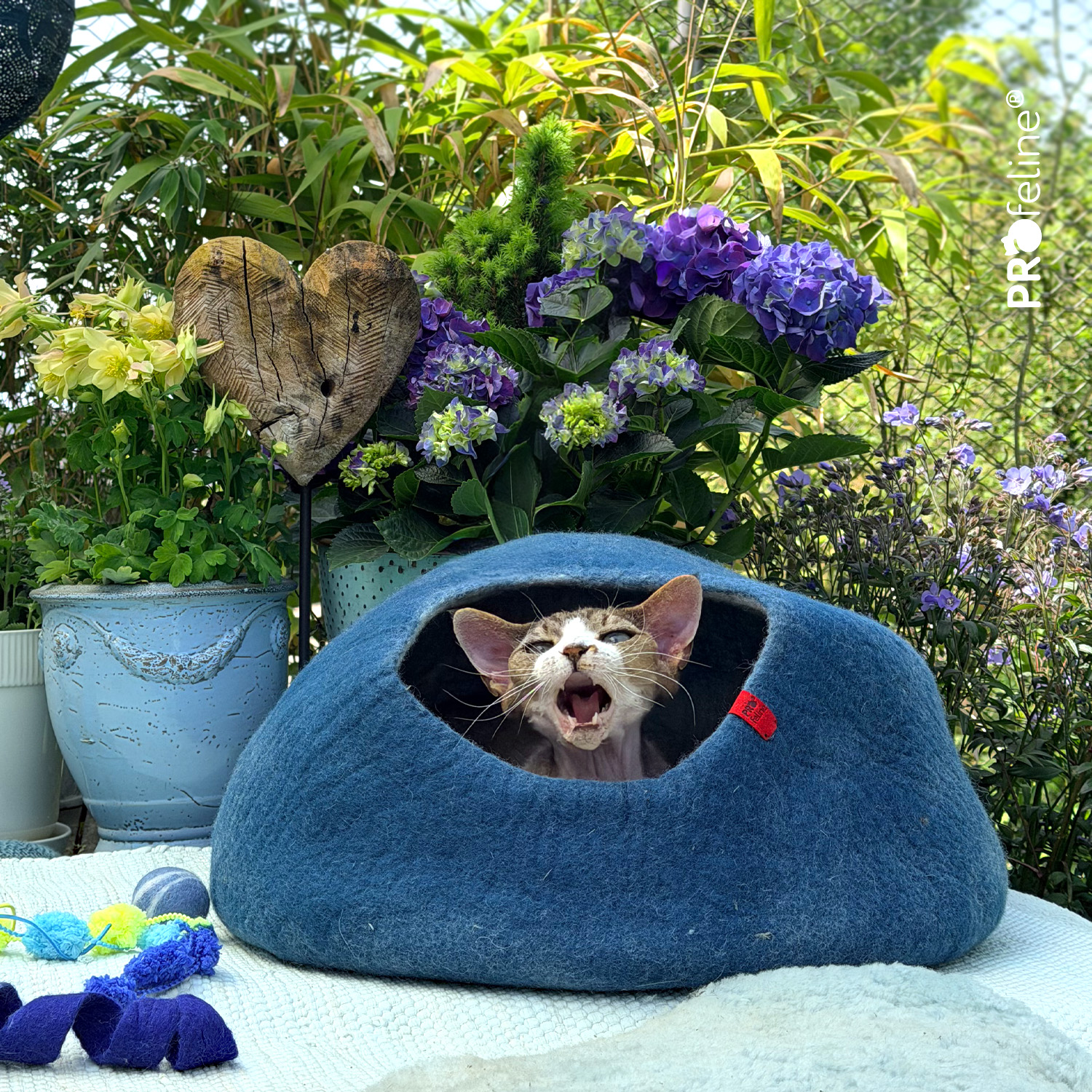 Katzen Filzhöhle Woolly Cave Blau
