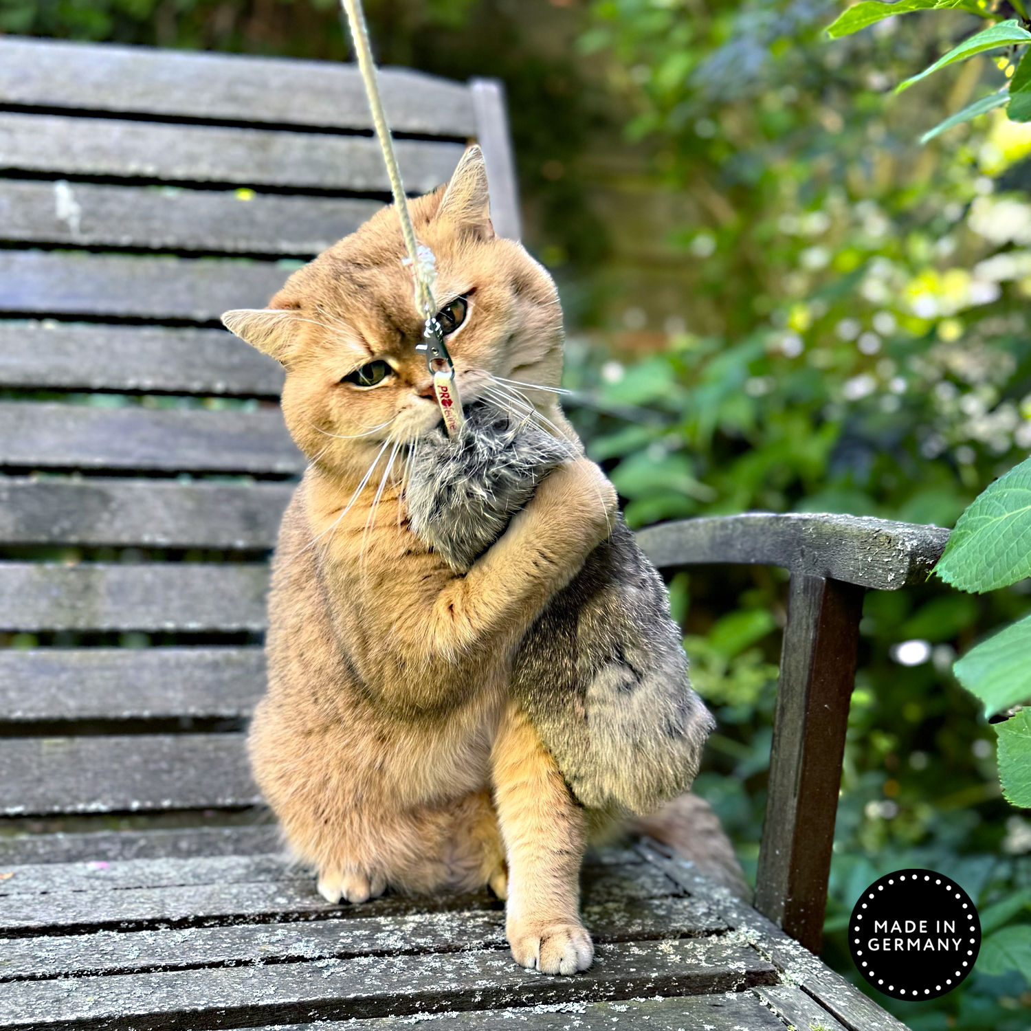 Profeline - Katzenangel Woody Hasenfell Anhänger für Katzenangel