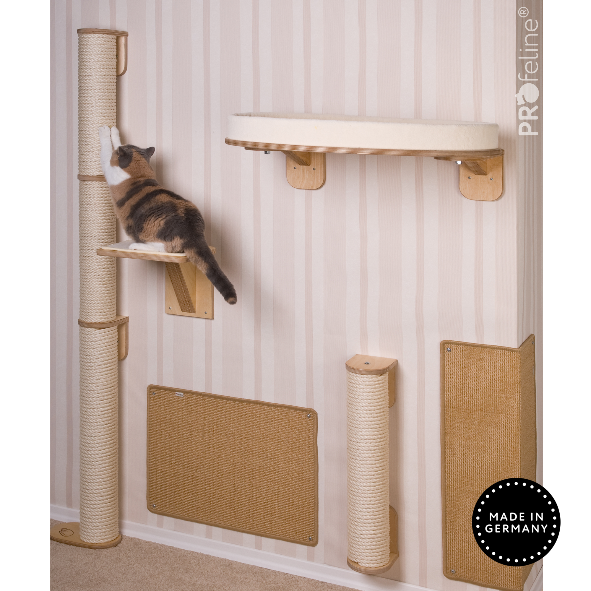 Kletterstamm Kletterstamm Holzfarbe Birke, Sisal Natur